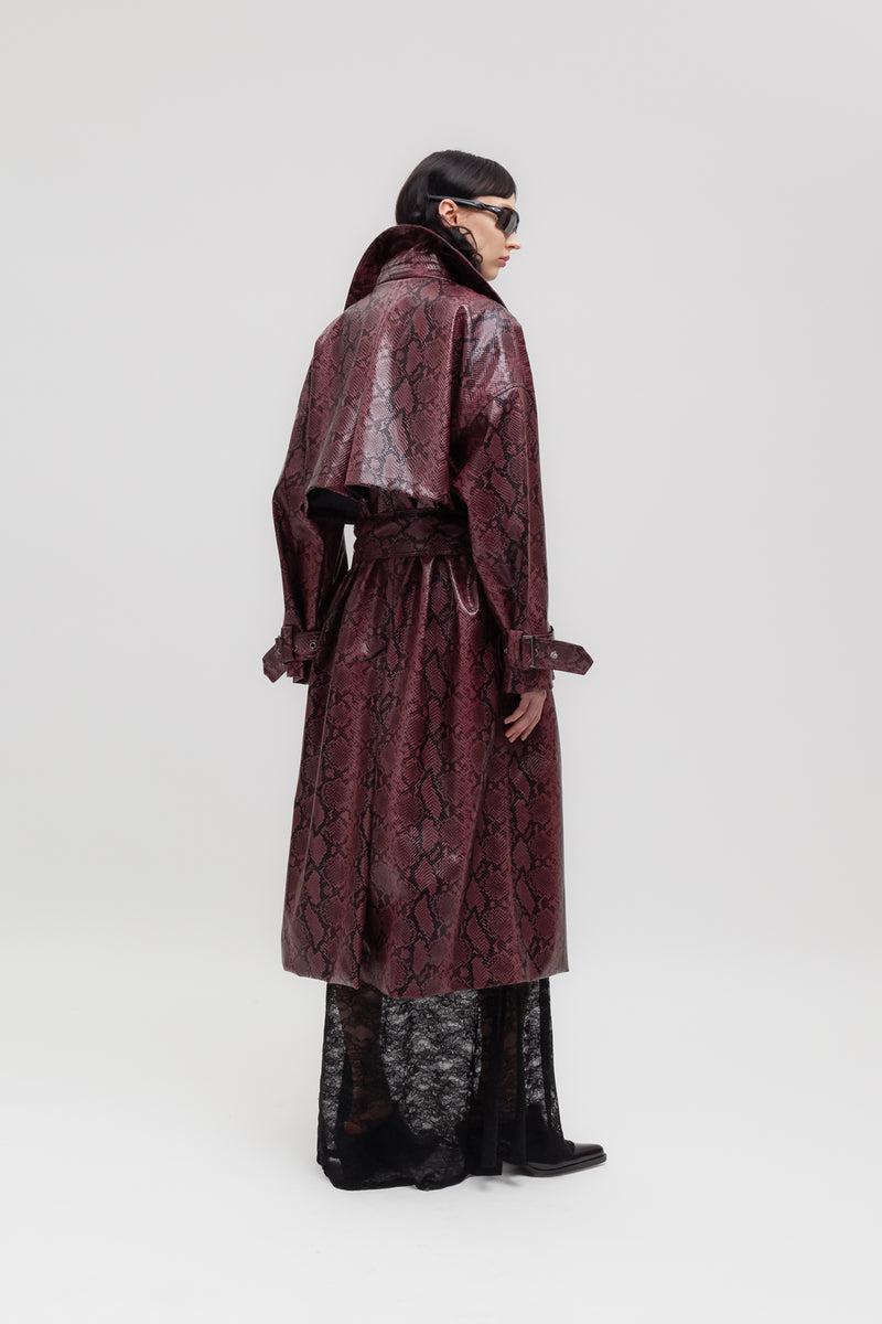 Weili zheng Maxi trench pitonato 50% di sconto per tempo limitato