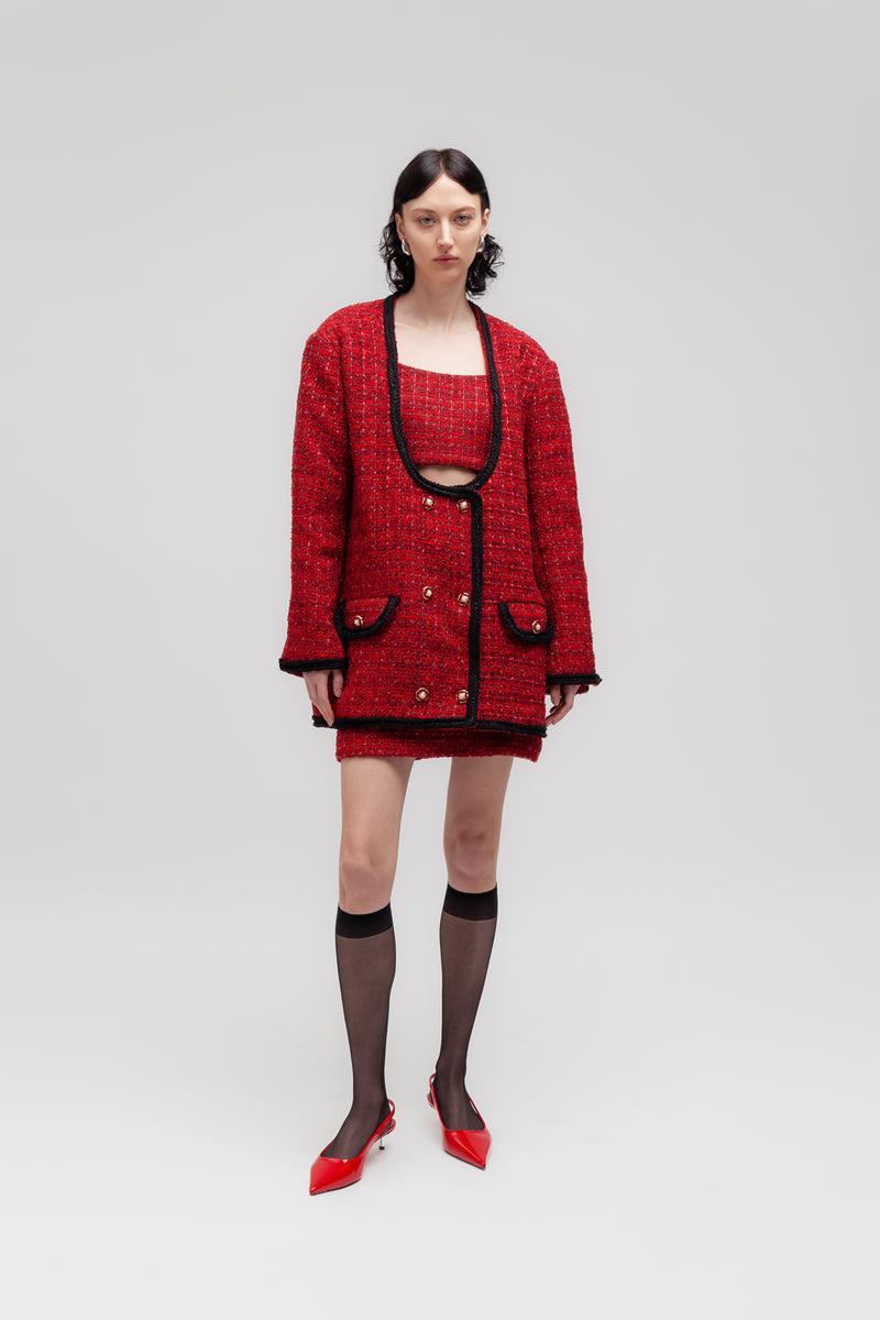 Weili zheng Giacca lavorata in tweed bouclè Qualità