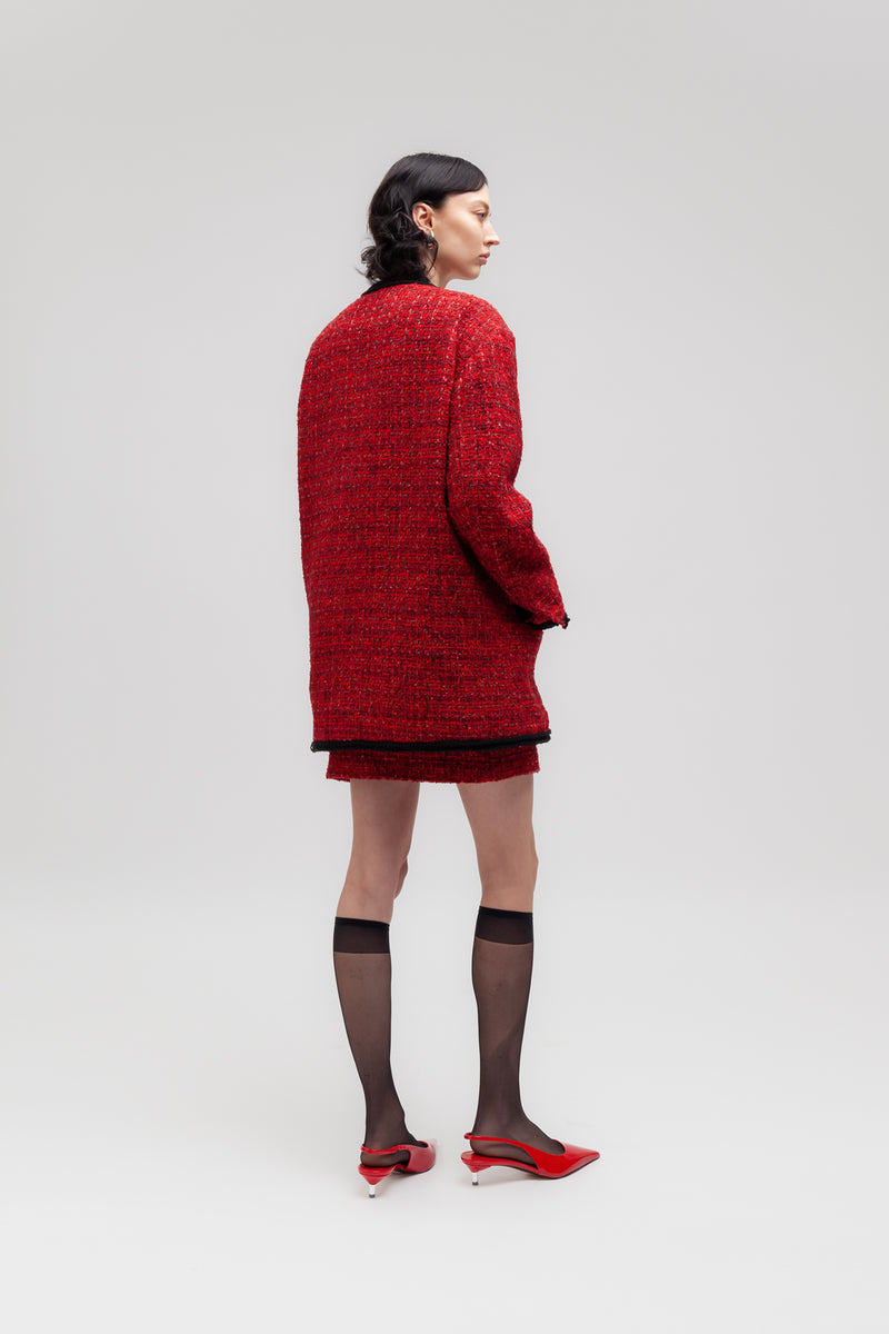 Weili zheng Giacca lavorata in tweed bouclè Qualità