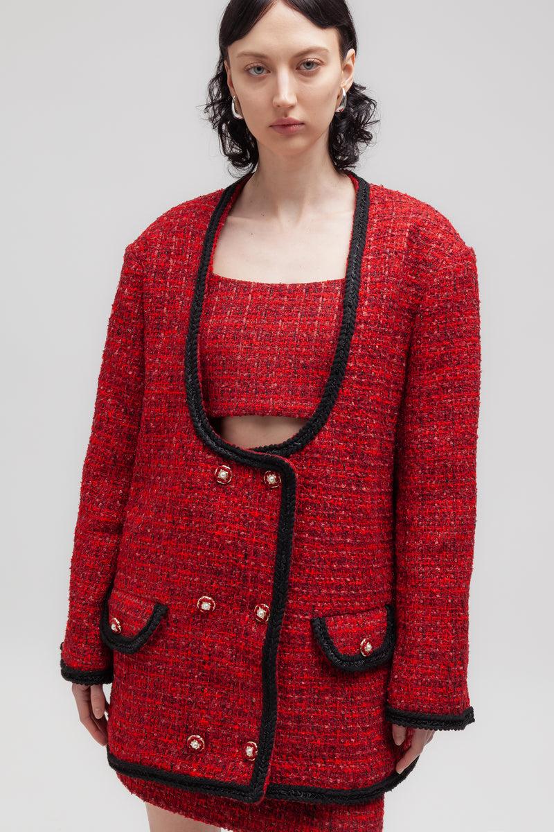 Weili zheng Giacca lavorata in tweed bouclè Qualità