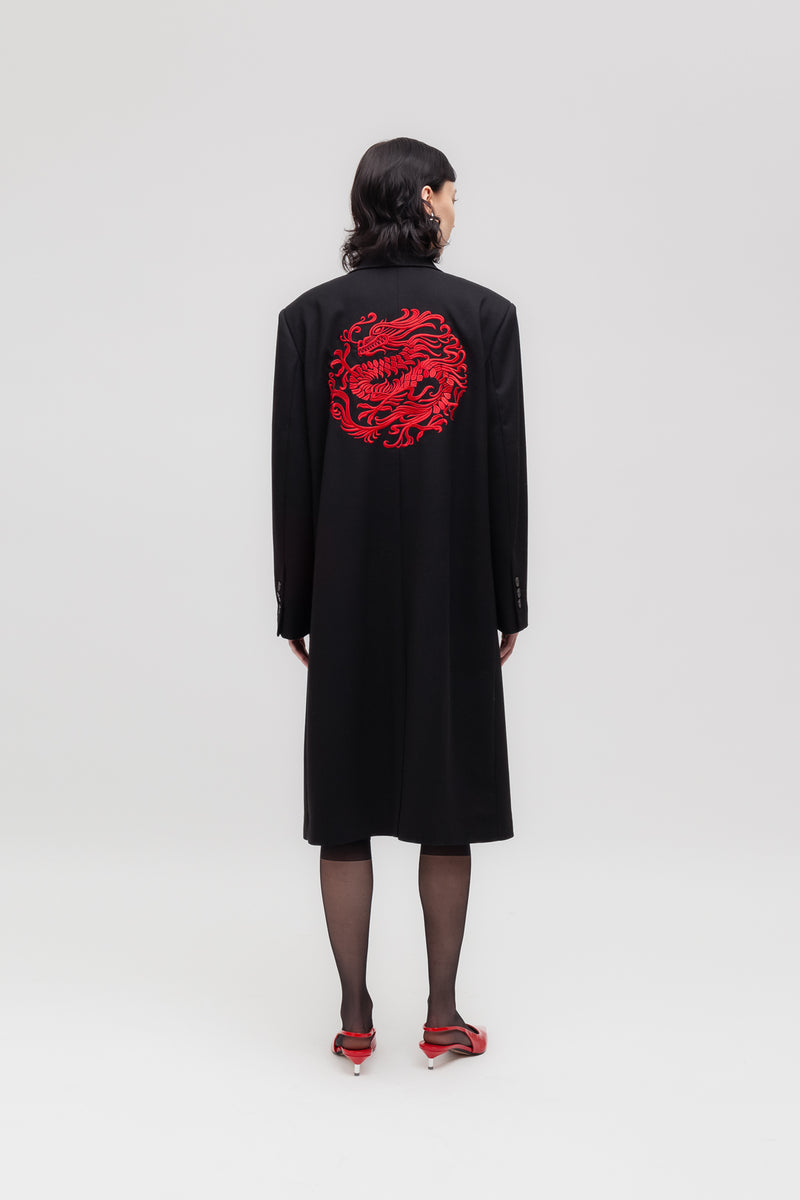Weili zheng Cappotto in gabardina con ricamo drago Promozione
