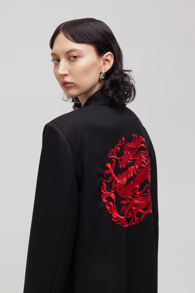 Weili zheng Cappotto in gabardina con ricamo drago Promozione