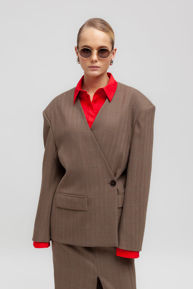 Weili zheng Blazer strutturato con chiusura asimmetrica Promozione Limitata