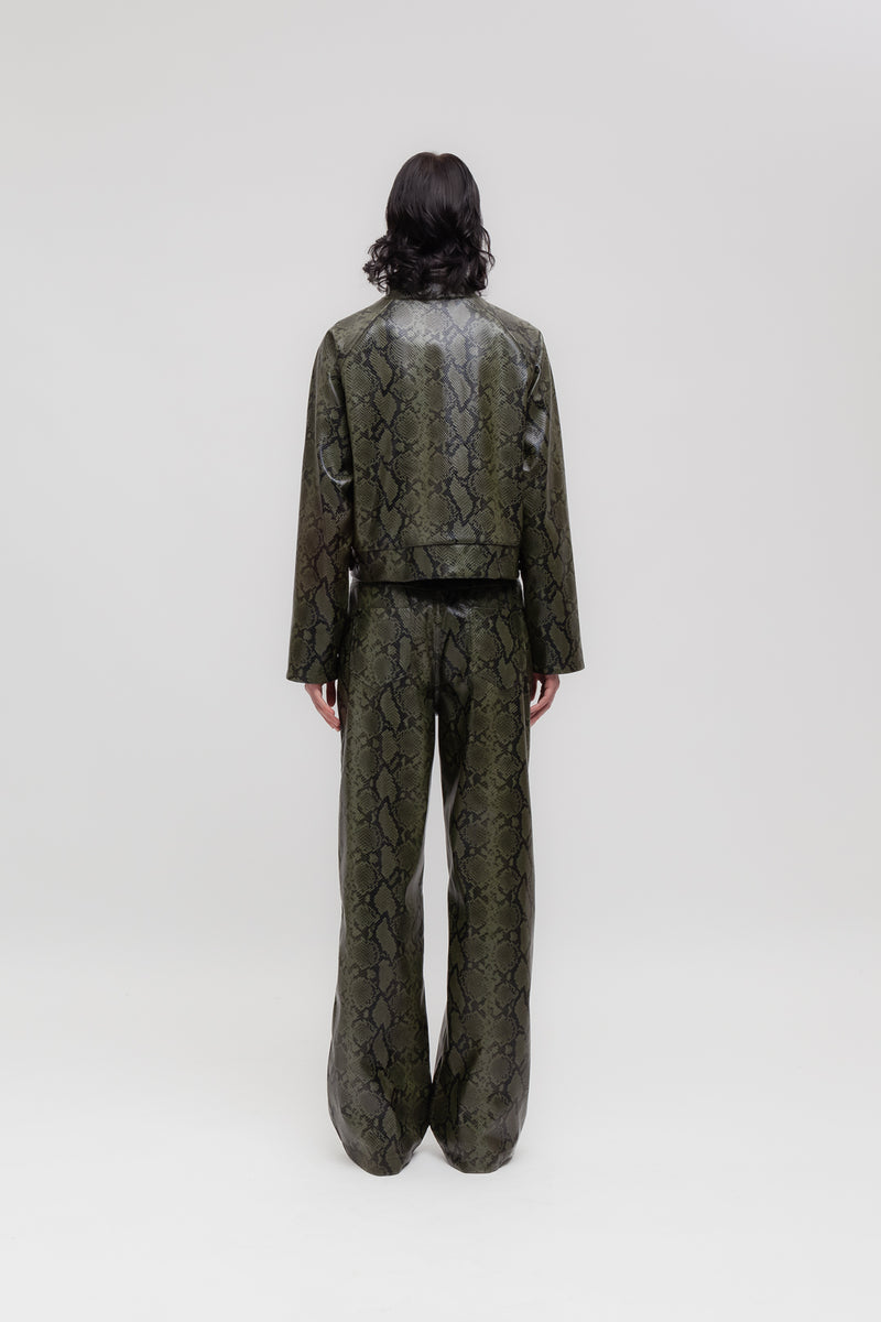 Weili zheng Biker in ecopelle pitonata Affare Del Giorno