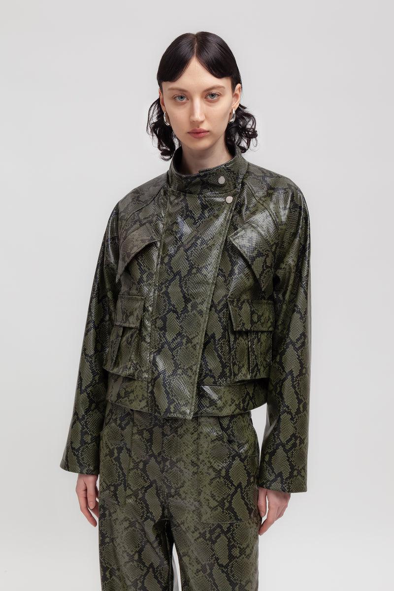 Weili zheng Biker in ecopelle pitonata Affare Del Giorno