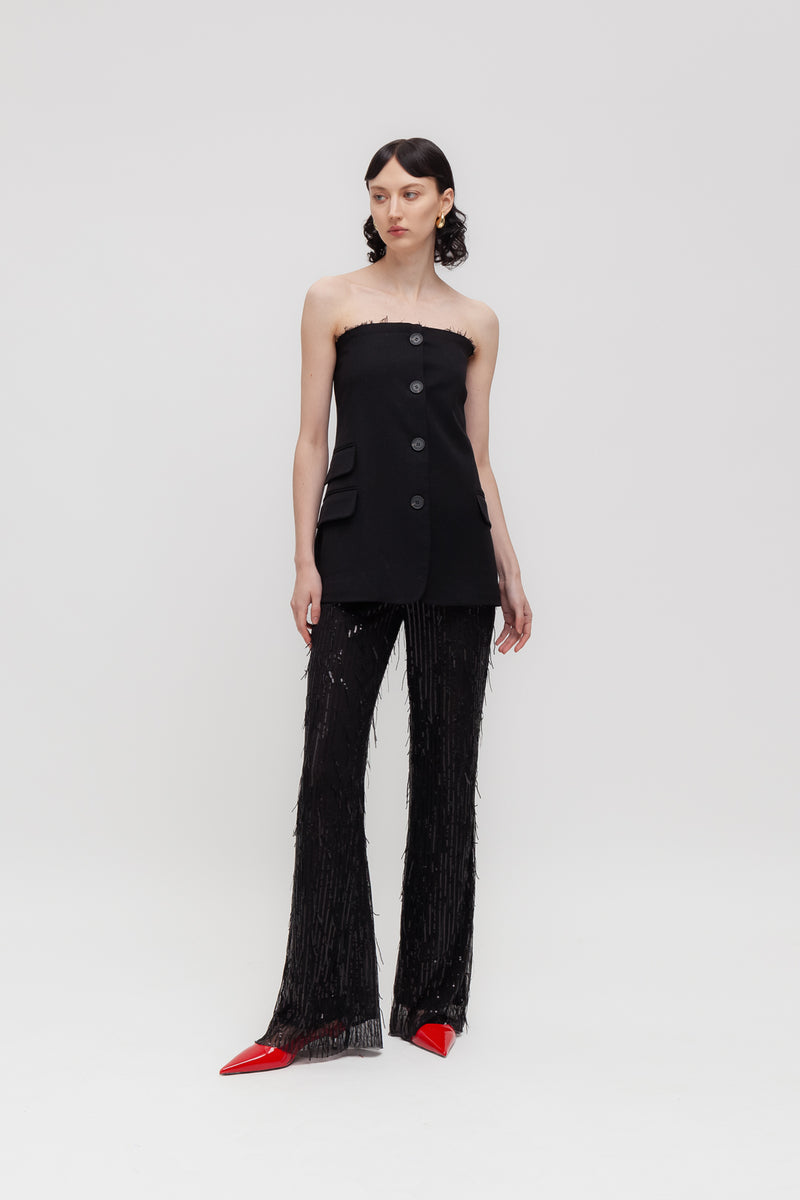 Weili zheng Top bustier in gabardina Convenienza
