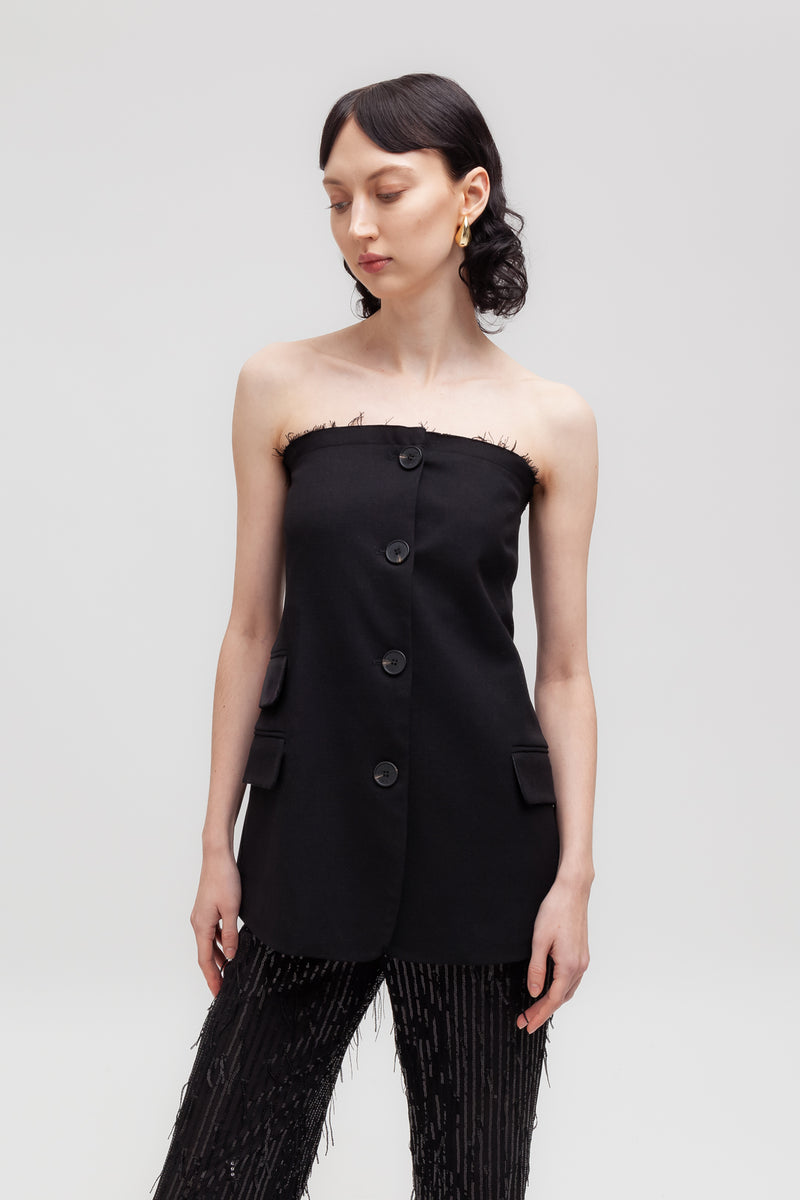 Weili zheng Top bustier in gabardina Convenienza