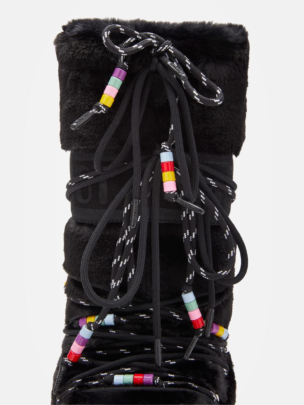 Moon Boot ICON FAUX-FUR BEADS NERO Italy