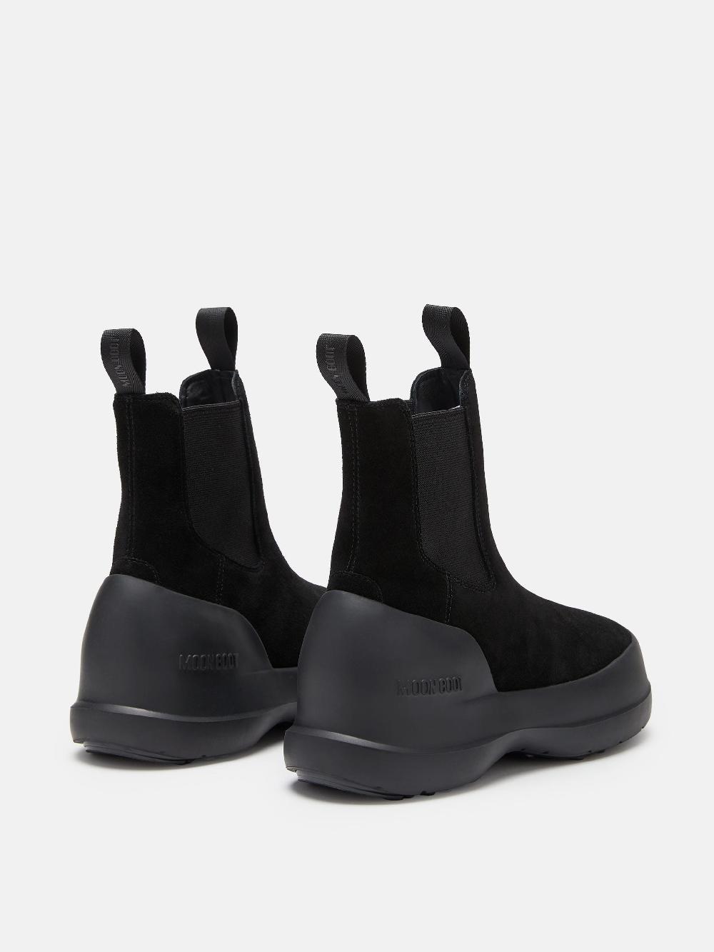 Moon Boot STIVALE LUNA CHELSEA NERO IN PELLE SCAMOSCIATA Nuovo