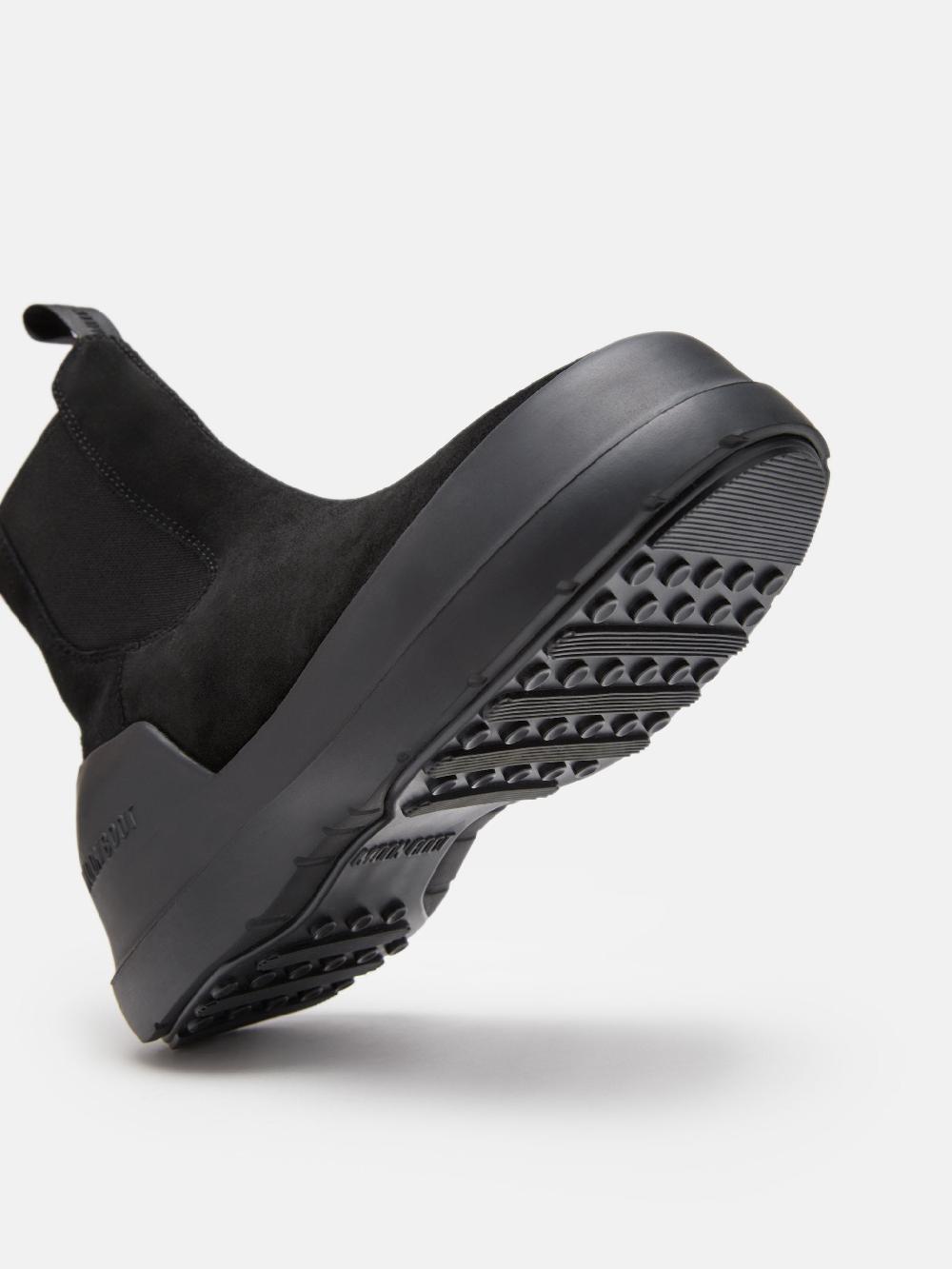 Moon Boot STIVALE LUNA CHELSEA NERO IN PELLE SCAMOSCIATA Nuovo
