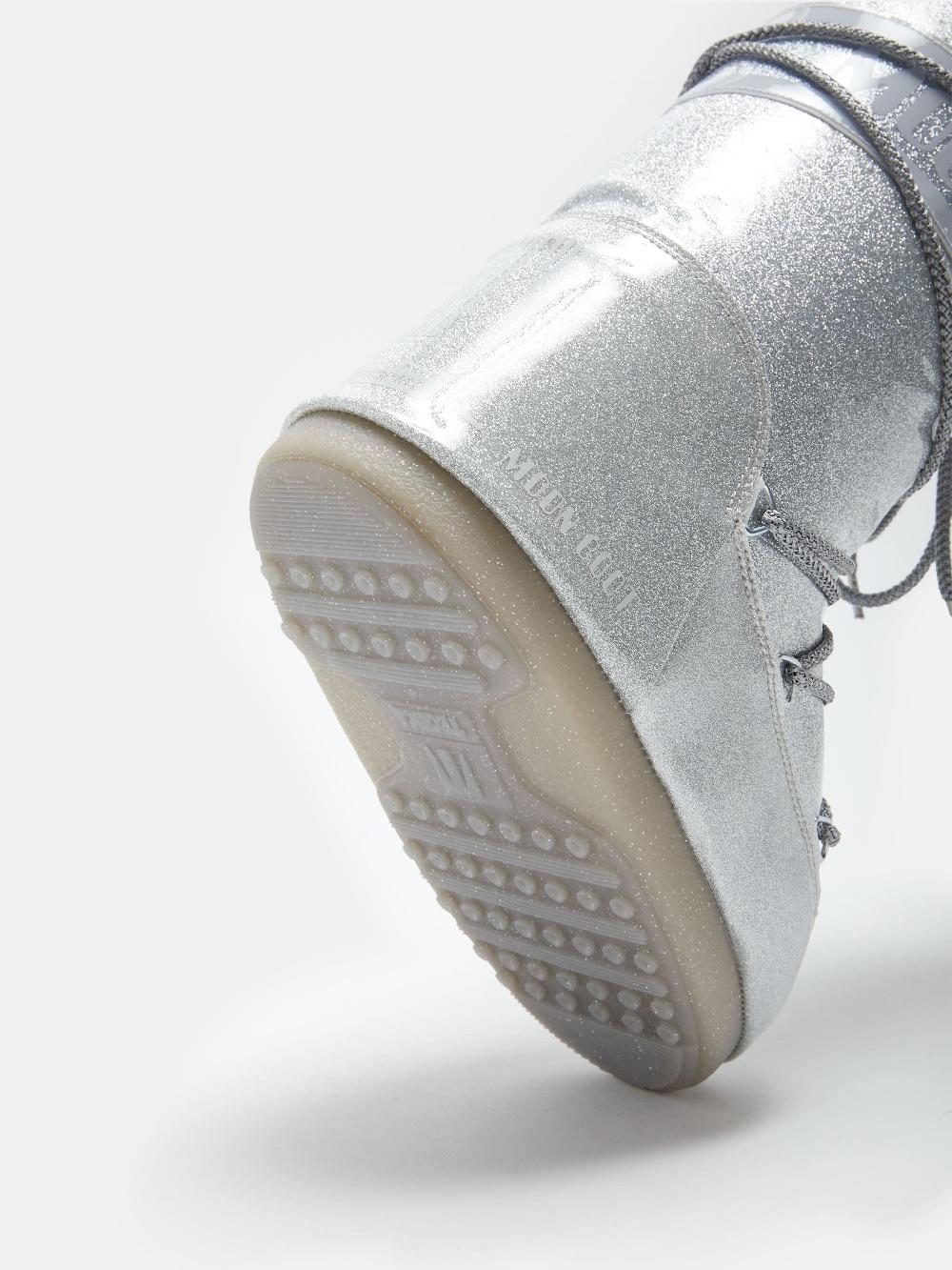Moon Boot ICON GLITTER ARGENTO Spedizione Gratuita