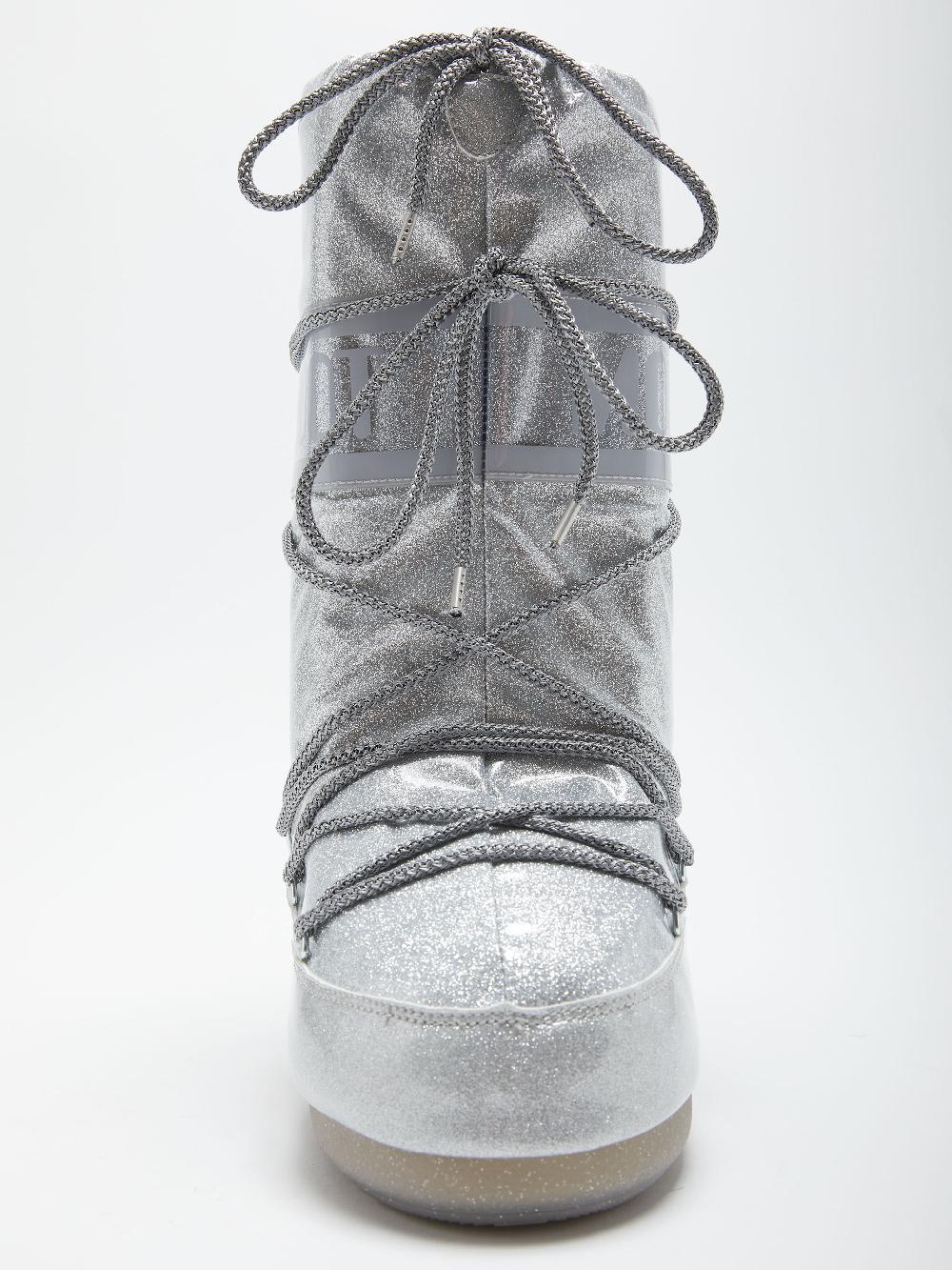 Moon Boot ICON GLITTER ARGENTO Spedizione Gratuita