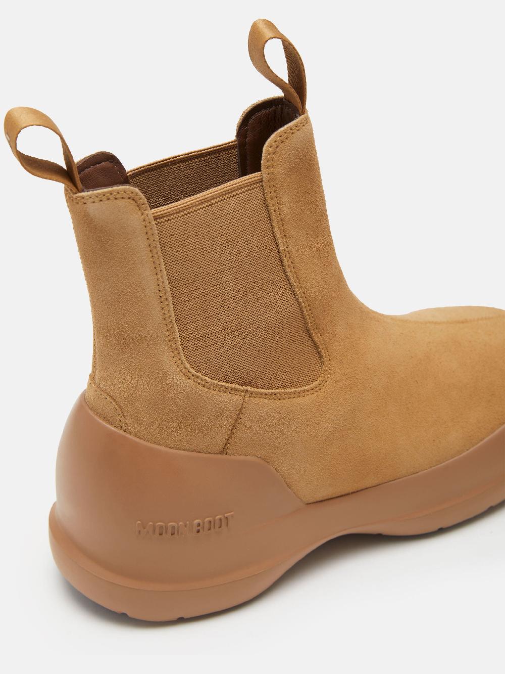 Moon Boot STIVALE LUNA CHELSEA BEIGE IN PELLE SCAMOSCIATA Shopping Online