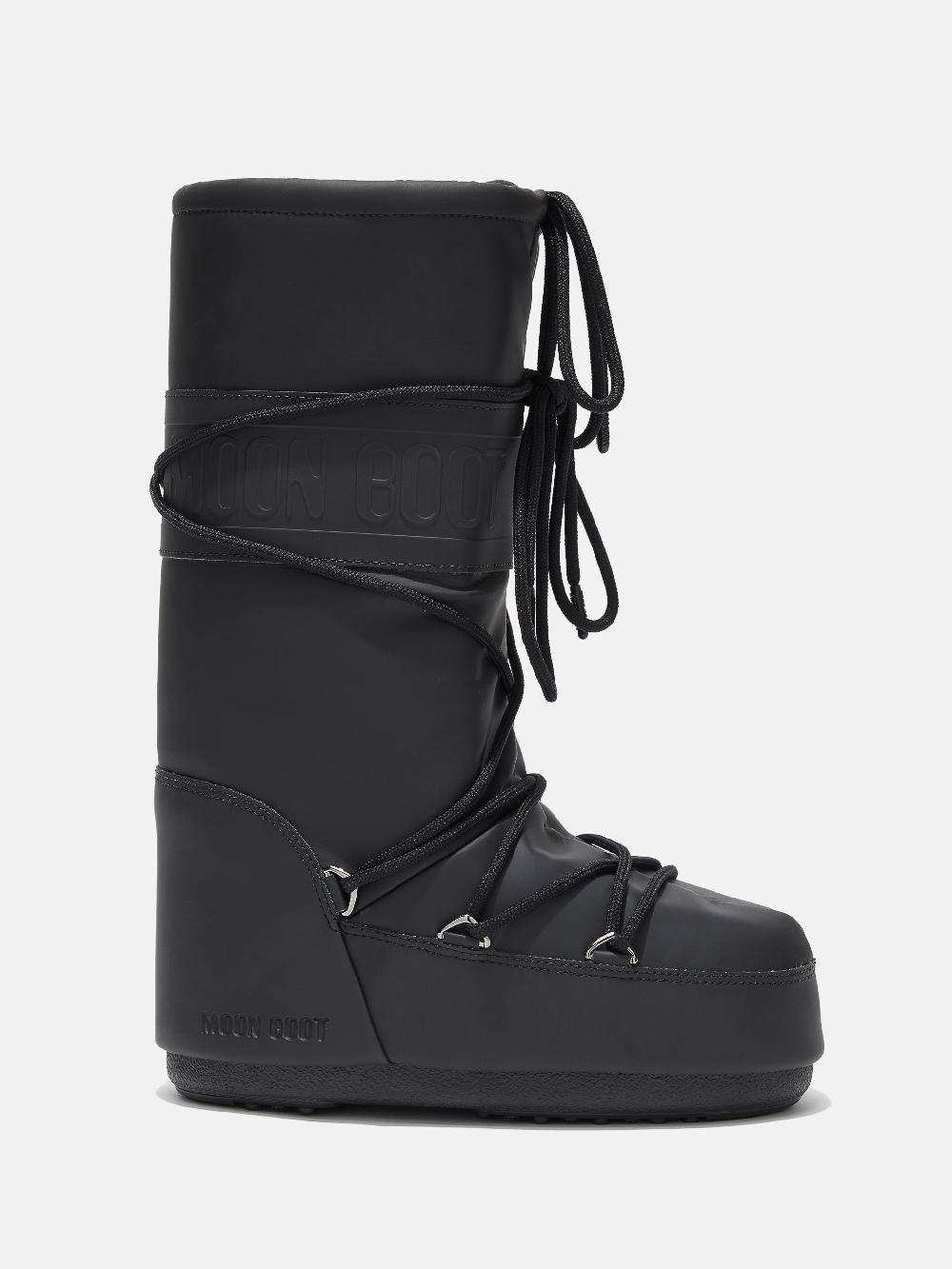 Moon Boot ICON NERO IN GOMMA Sconto