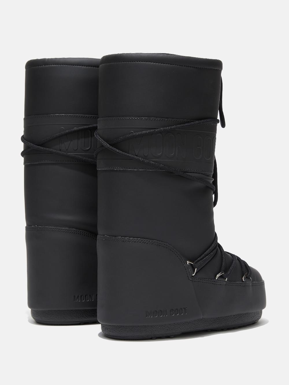 Moon Boot ICON NERO IN GOMMA Sconto