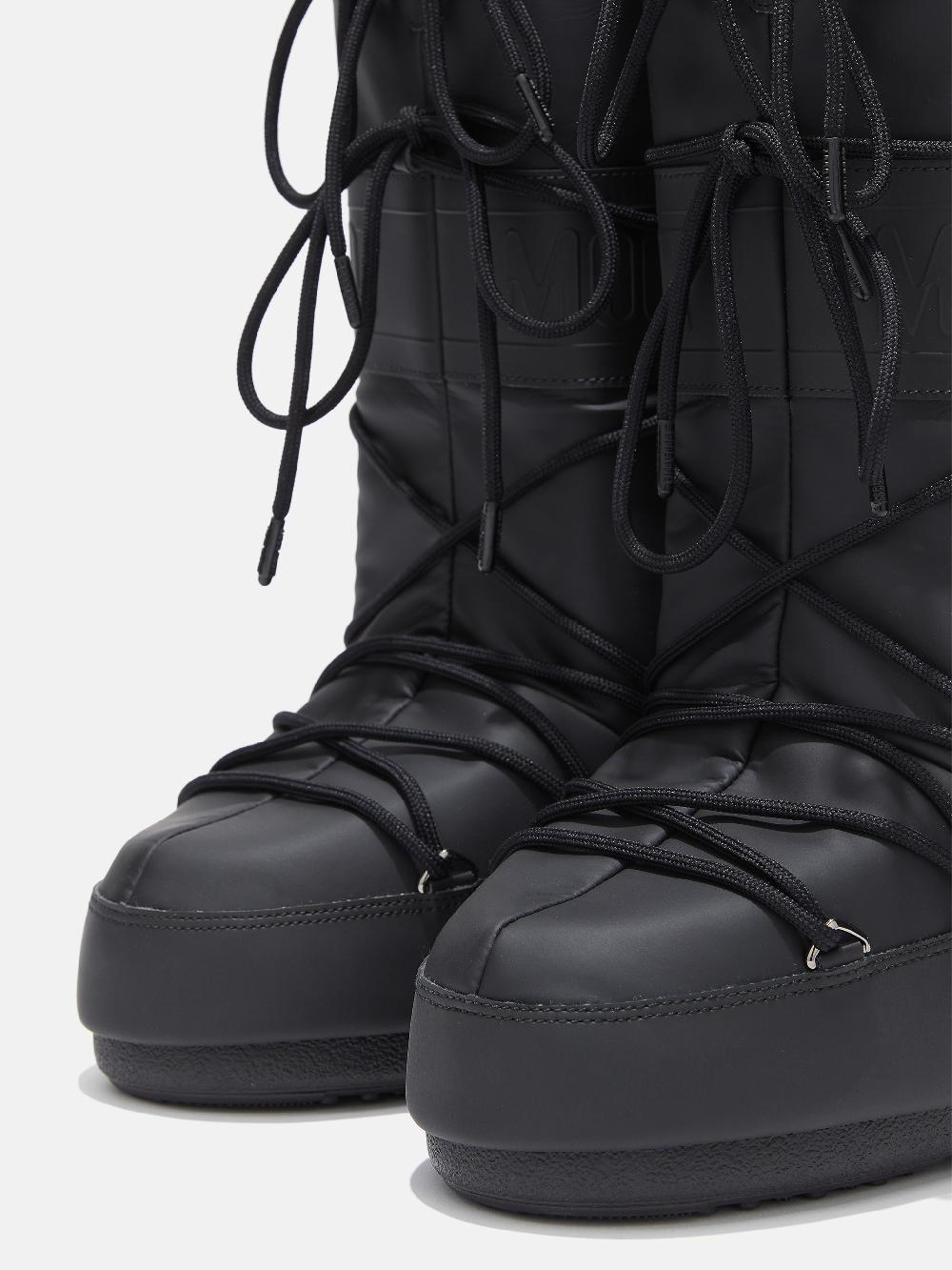 Moon Boot ICON NERO IN GOMMA Sconto