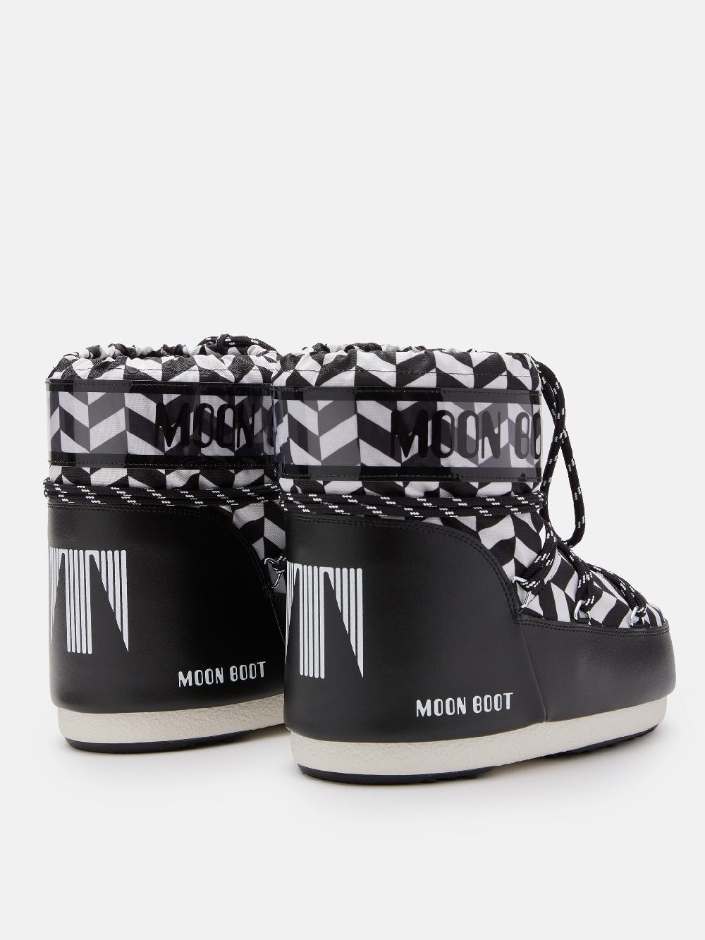 Moon Boot ICON LOW NERO CON STAMPA OPTICAL I Più Venduti