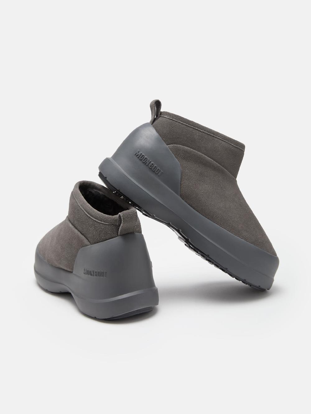 Moon Boot STIVALE LUNA LOW GRIGIO IN PELLE SCAMOSCIATA Qualità Garantita