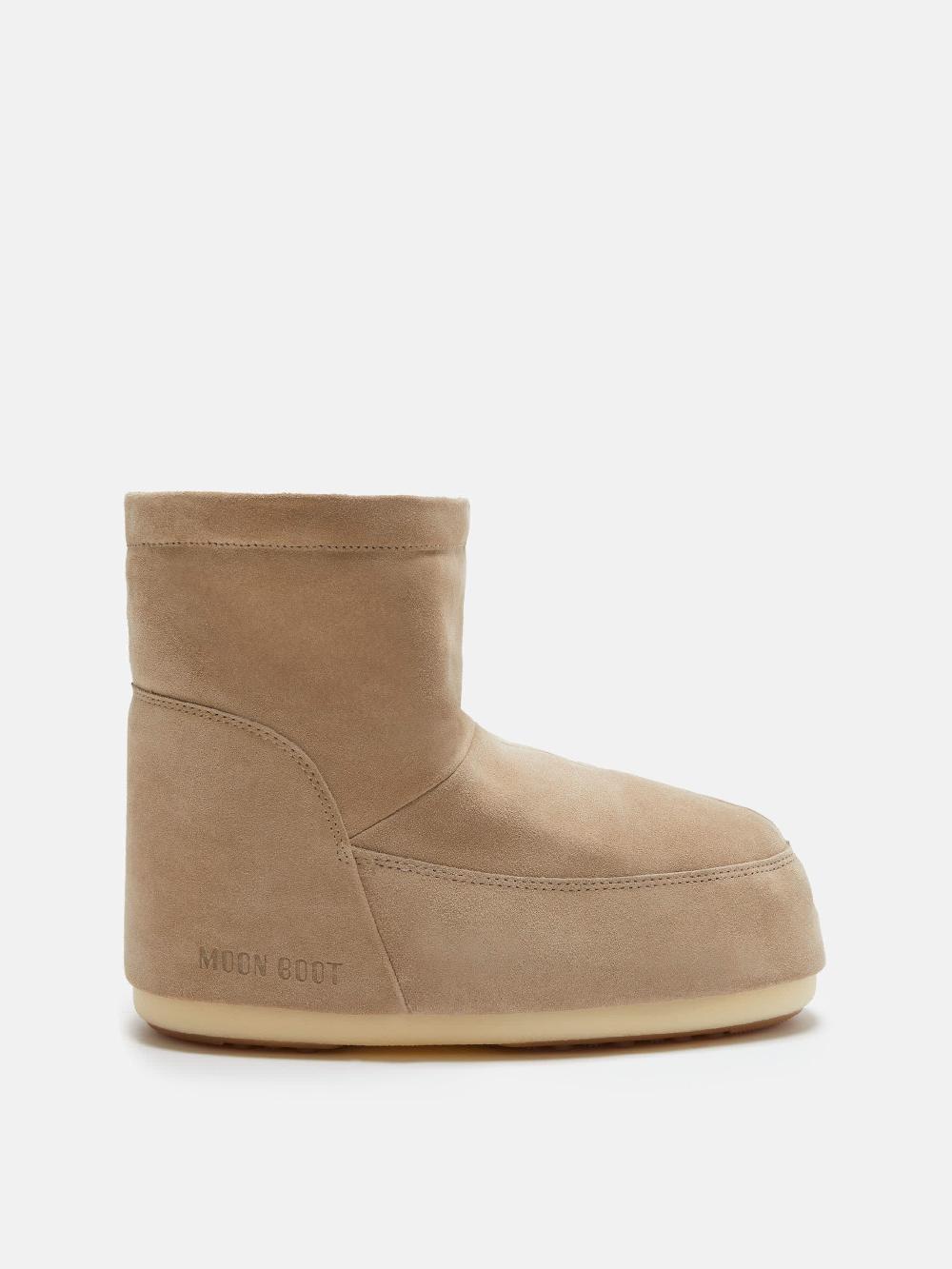 Moon Boot ICON LOW NOLACE BEIGE IN PELLE SCAMOSCIATA Saldi