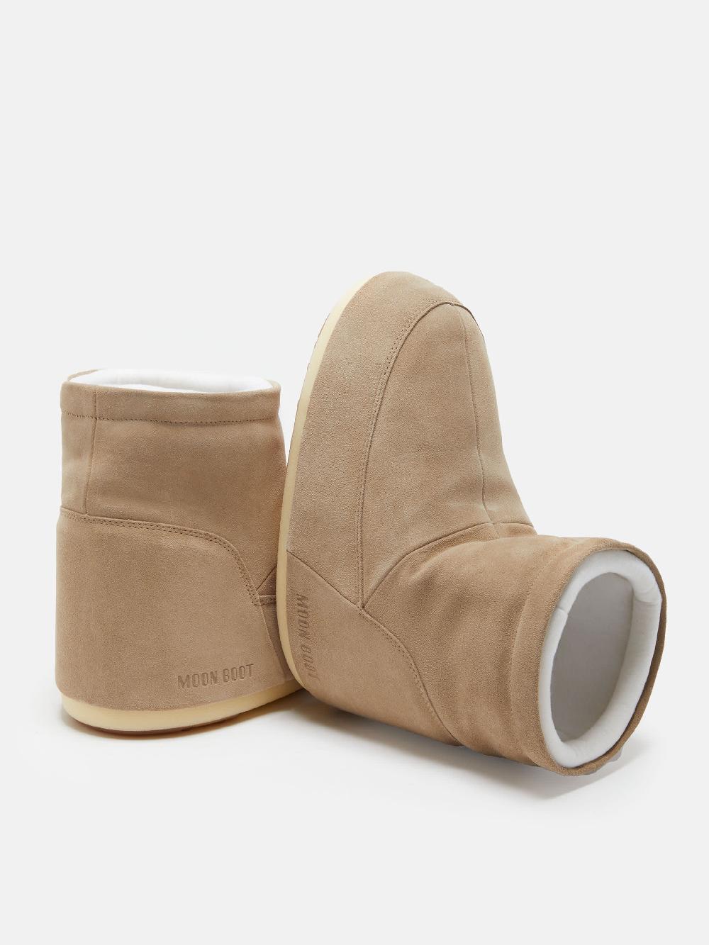 Moon Boot ICON LOW NOLACE BEIGE IN PELLE SCAMOSCIATA Saldi