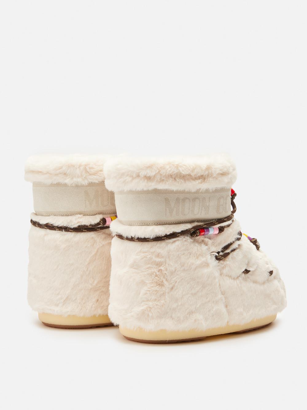 Moon Boot ICON LOW FAUX-FUR BEADS PANNA Hotsell