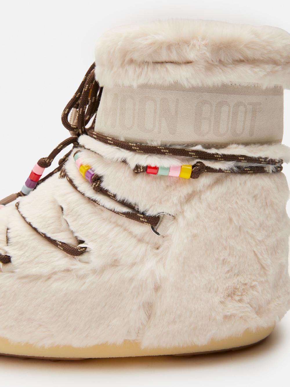 Moon Boot ICON LOW FAUX-FUR BEADS PANNA Hotsell
