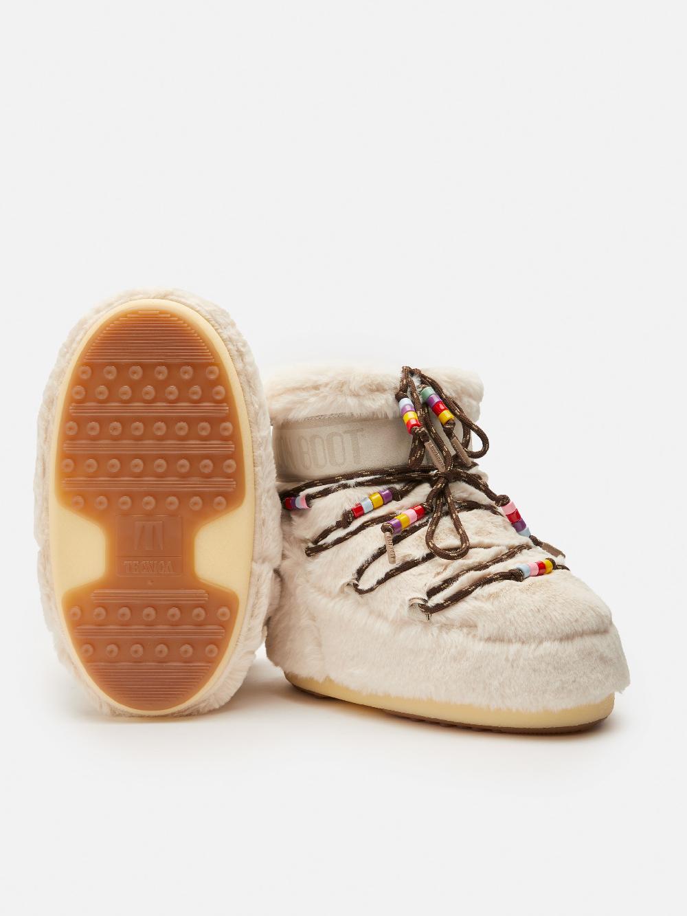 Moon Boot ICON LOW FAUX-FUR BEADS PANNA Hotsell