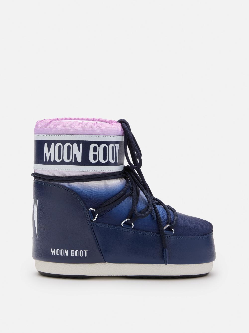 Moon Boot ICON LOW BLU CON STAMPA MOONRISE Vendita Calda