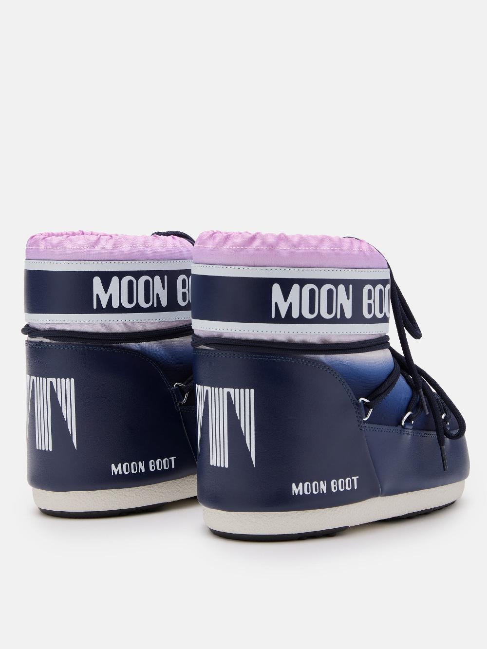 Moon Boot ICON LOW BLU CON STAMPA MOONRISE Vendita Calda
