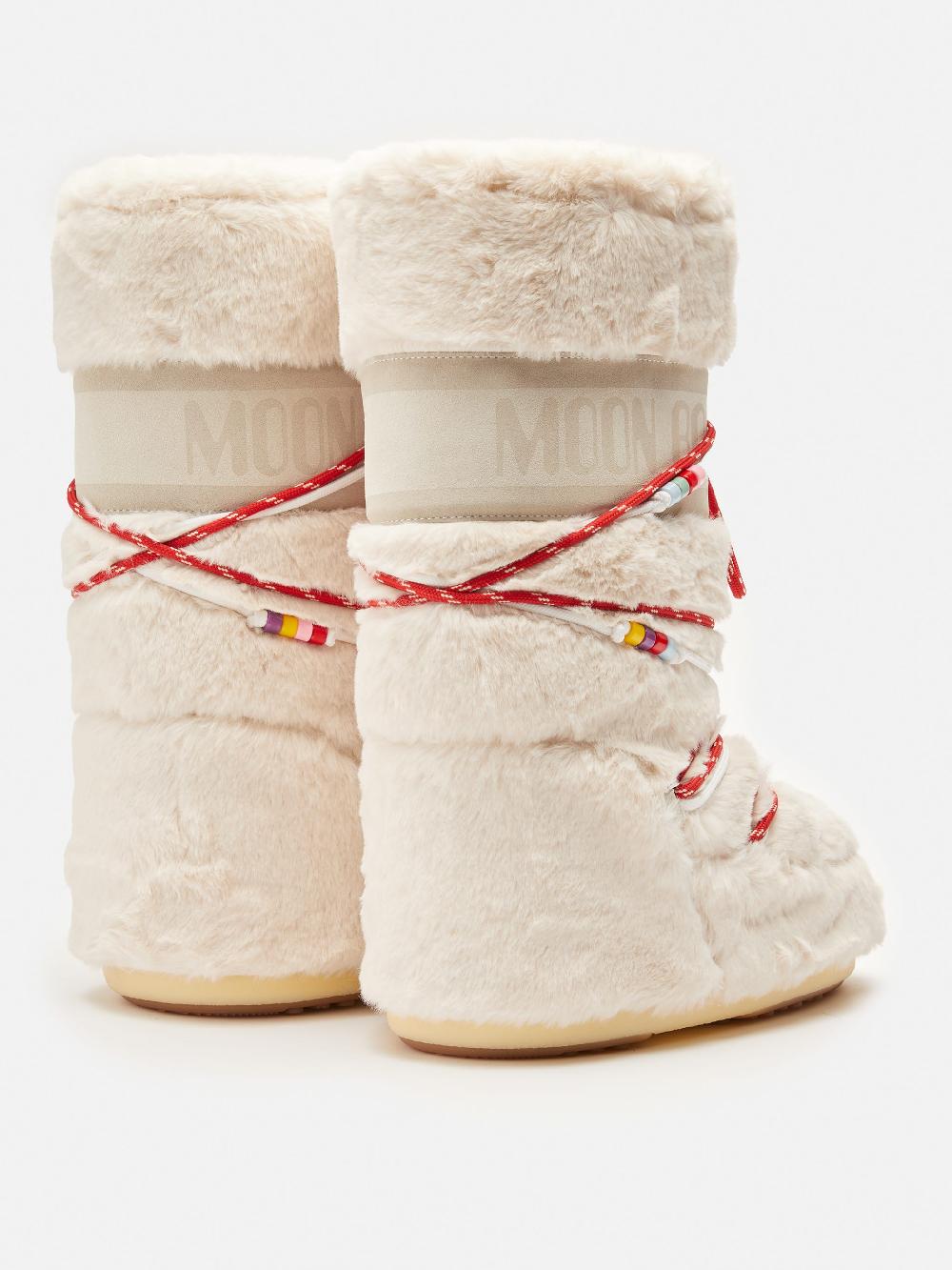 Moon Boot ICON FAUX-FUR BEADS PANNA Vendite Flash