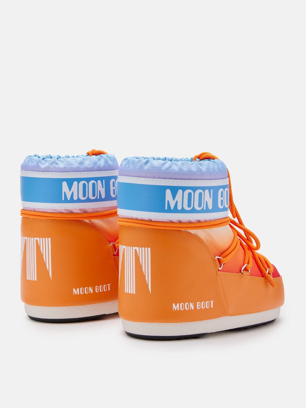 Moon Boot ICON LOW ARANCIONE CON STAMPA SUNRISE 2025