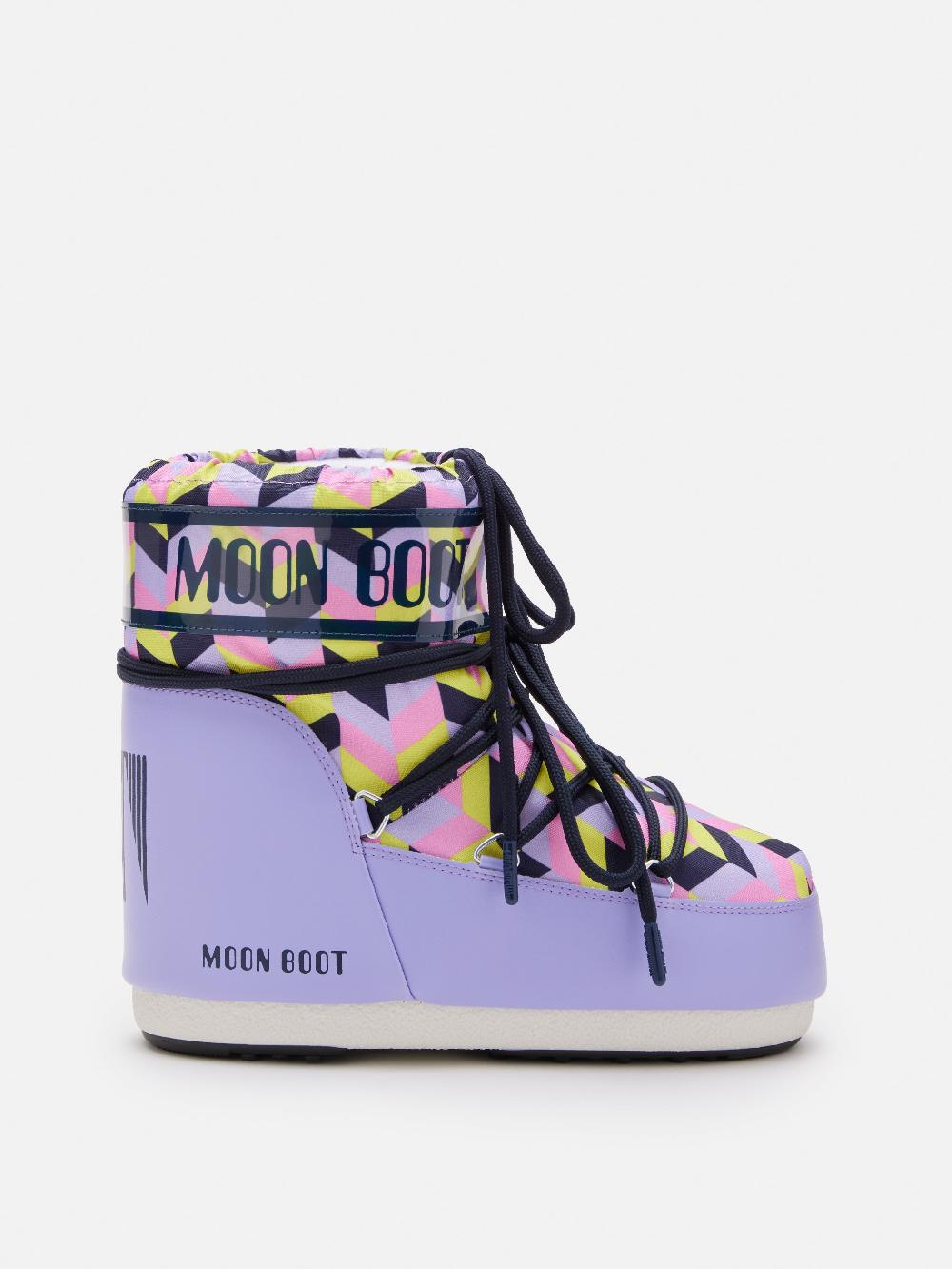 Moon Boot ICON LOW LILLA CON STAMPA OPTICAL Negozi Online