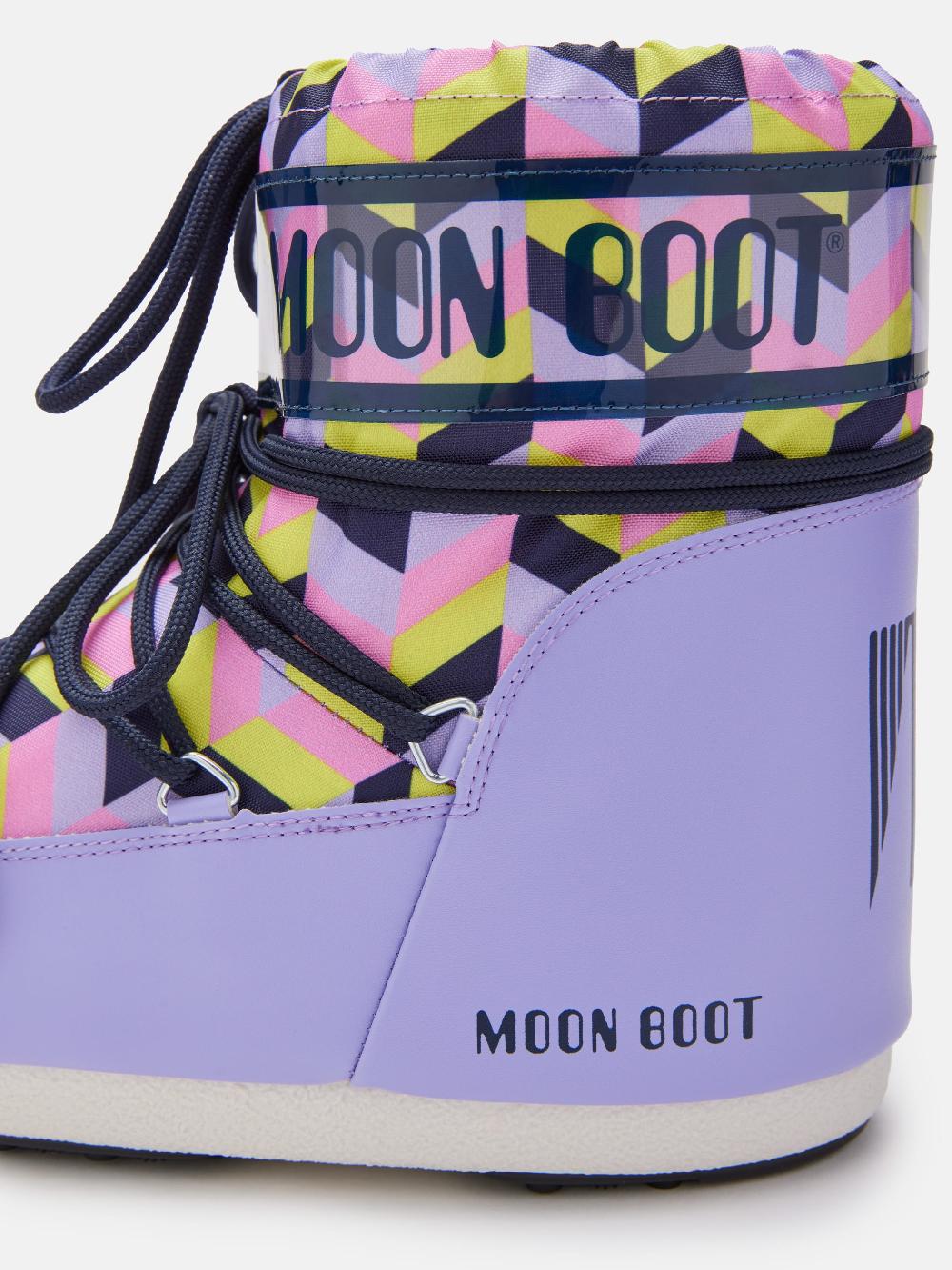 Moon Boot ICON LOW LILLA CON STAMPA OPTICAL Negozi Online