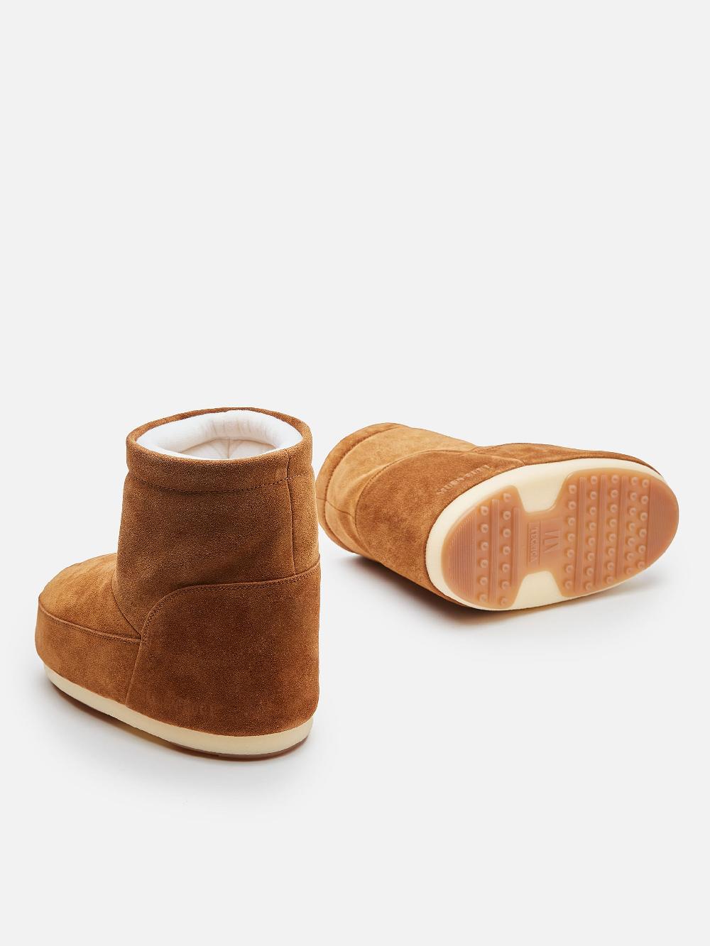 Moon Boot ICON LOW MARRONE IN PELLE SCAMOSCIATA SENZA LACCI In Vendita