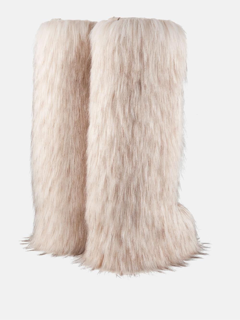 Moon Boot Icon Yeti High Faux-Fur Bianco Moon Boot + Jacquemus Qualità