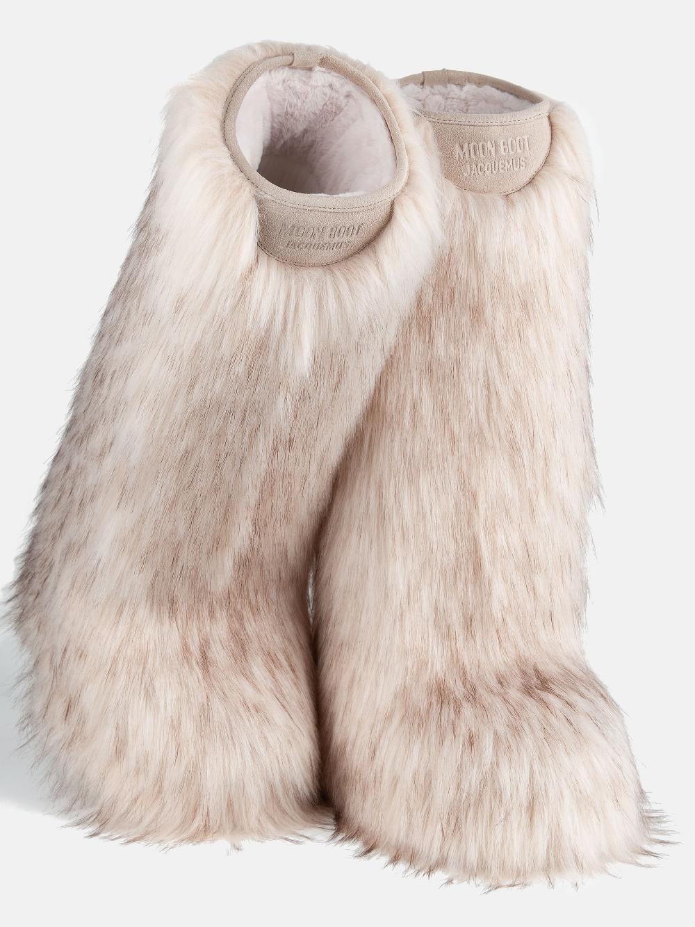 Moon Boot Icon Yeti High Faux-Fur Bianco Moon Boot + Jacquemus Qualità