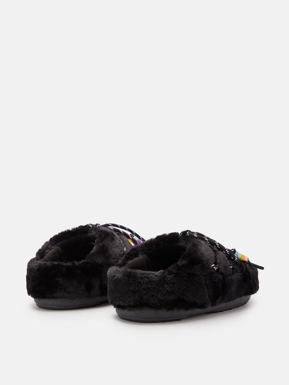 Moon Boot MULE FAUX-FUR BEADS NERO Presa