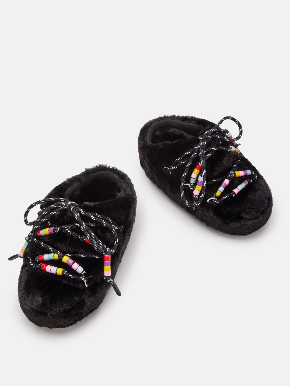 Moon Boot MULE FAUX-FUR BEADS NERO Presa