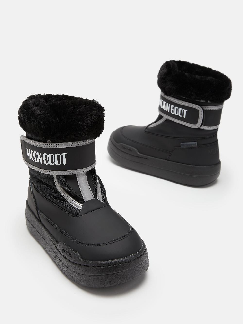 Moon Boot JUNIOR PARK NERO CON CHIUSURA A STRAPPO Vendite Flash