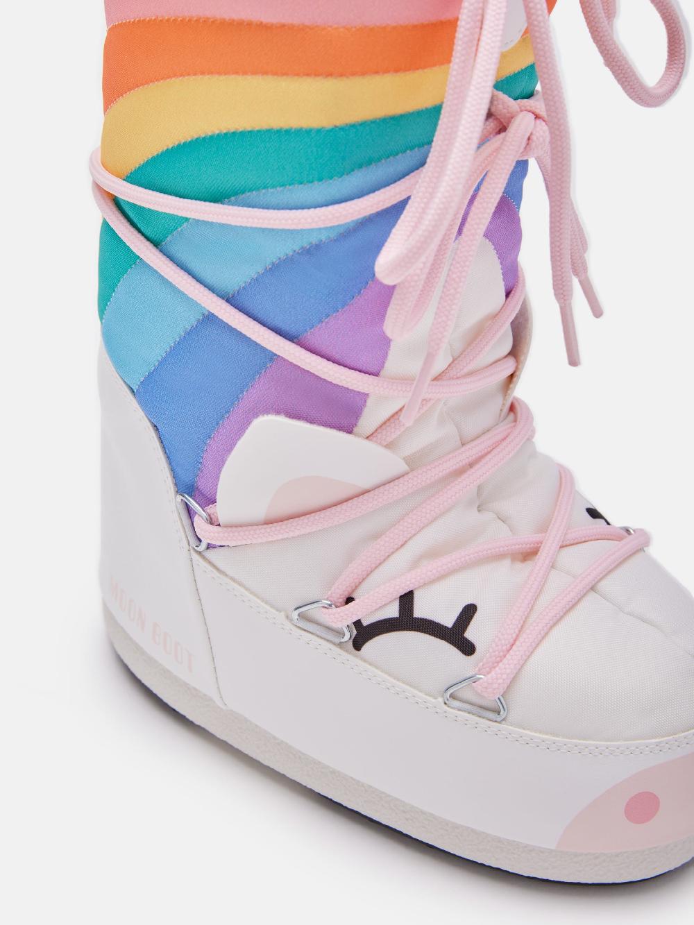 Moon Boot ICON JUNIOR UNICORN BIANCO Nuova
