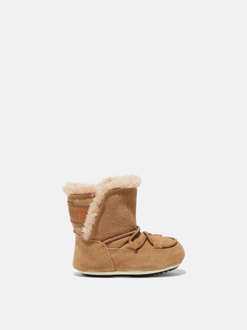 Moon Boot CRIB NOCCIOLA IN PELLE SCAMOSCIATA 2025