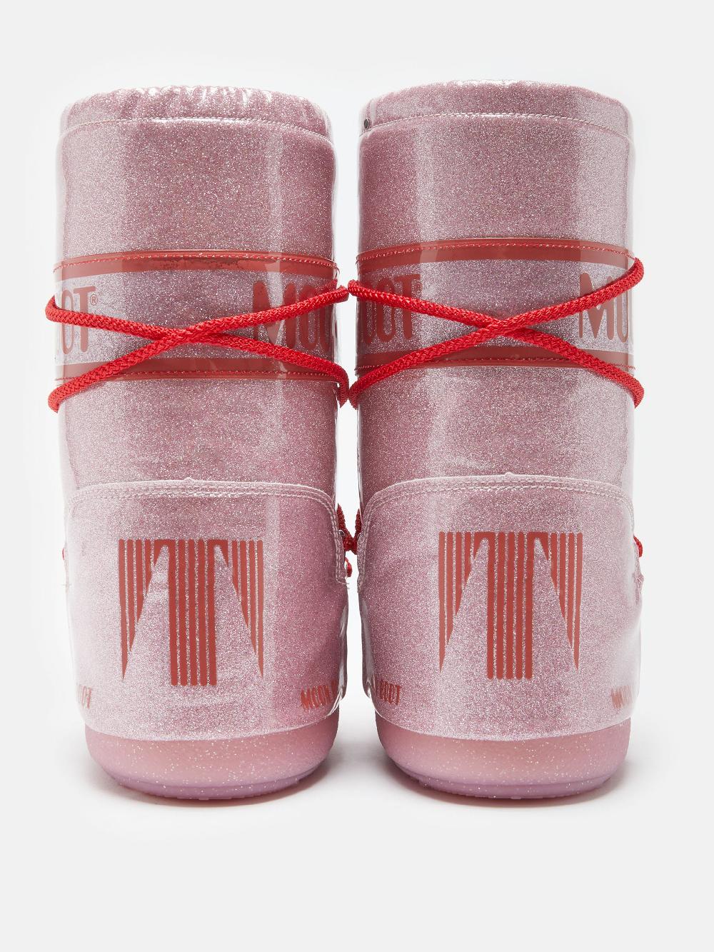 Moon Boot ICON JUNIOR GLITTER ROSA Trasporto libero internazionale