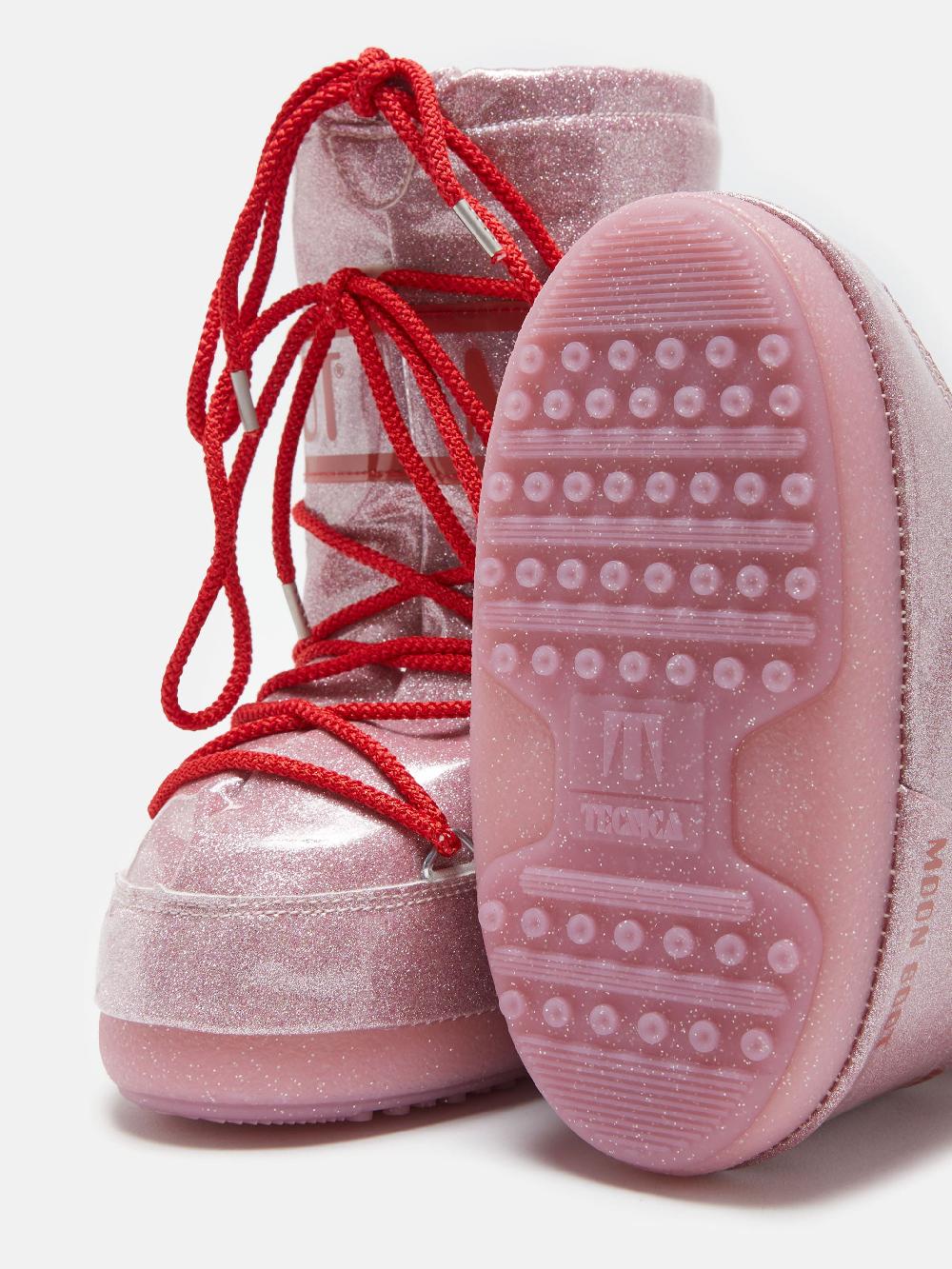 Moon Boot ICON JUNIOR GLITTER ROSA Trasporto libero internazionale