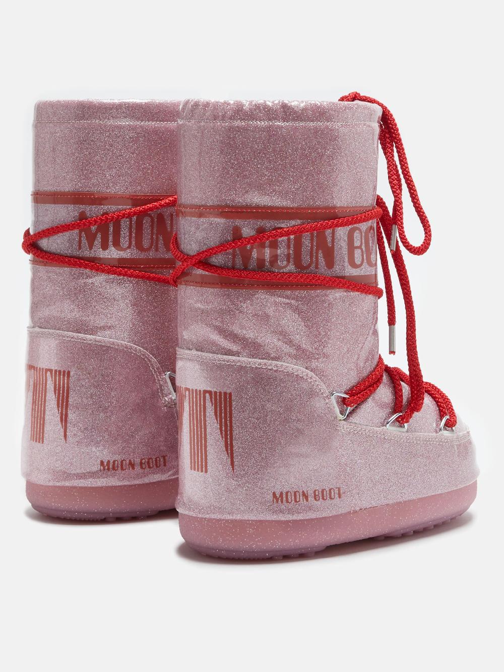 Moon Boot ICON JUNIOR GLITTER ROSA Trasporto libero internazionale