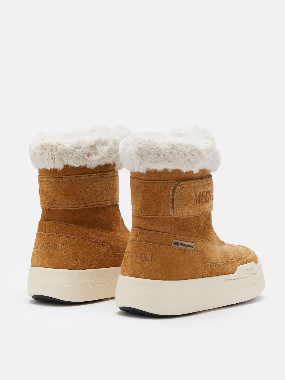 Moon Boot JUNIOR PARK NOCCIOLA IN PELLE SCAMOSCIATA CON CHIUSURA A STRAPPO In vendita