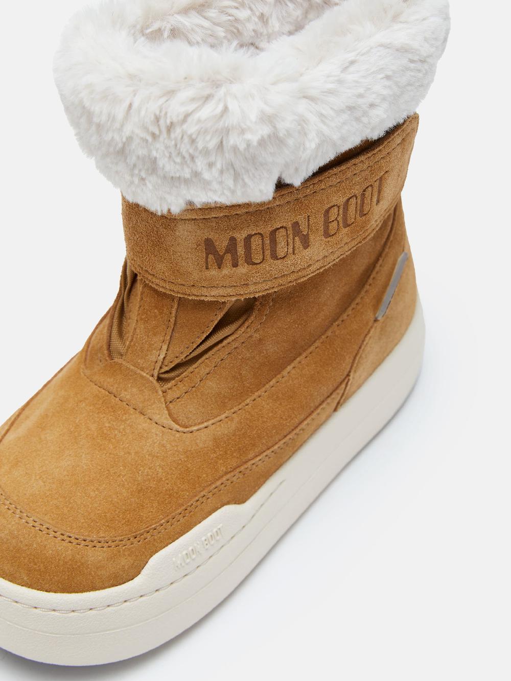 Moon Boot JUNIOR PARK NOCCIOLA IN PELLE SCAMOSCIATA CON CHIUSURA A STRAPPO In vendita