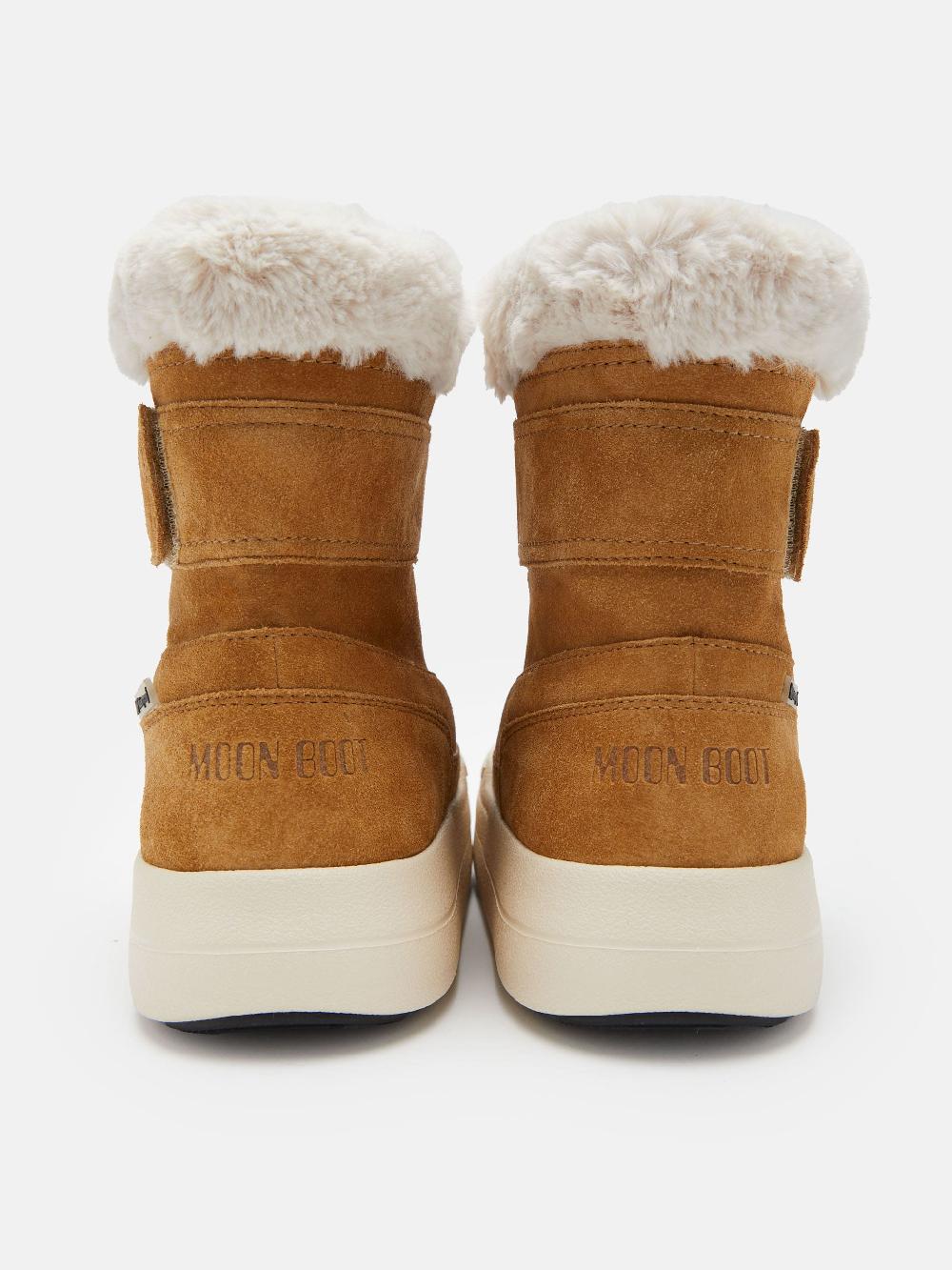 Moon Boot JUNIOR PARK NOCCIOLA IN PELLE SCAMOSCIATA CON CHIUSURA A STRAPPO In vendita