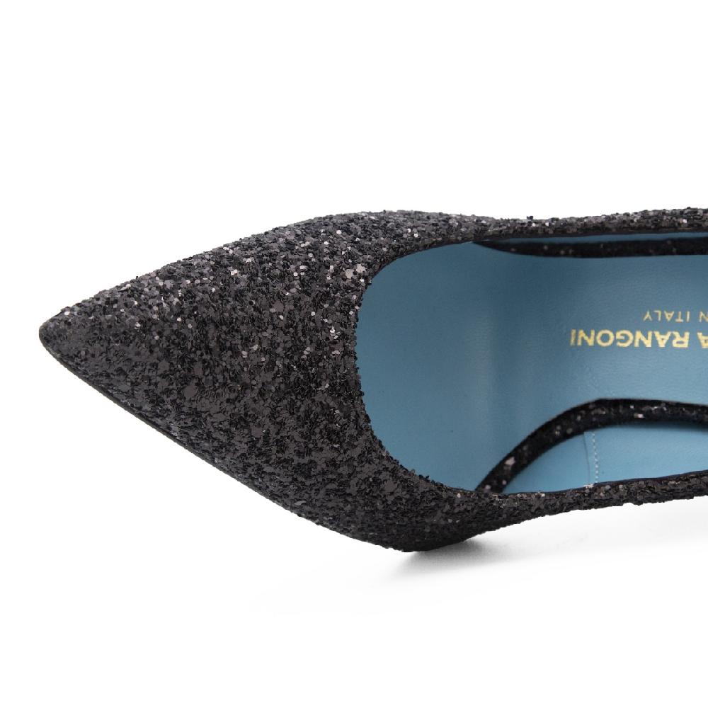 Amalfi by rangoni Décolleté Semplice in glitter nero Consegna Veloce
