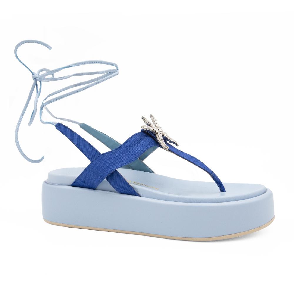 Amalfi by rangoni Sandalo piattaforma Capri blu Sconto