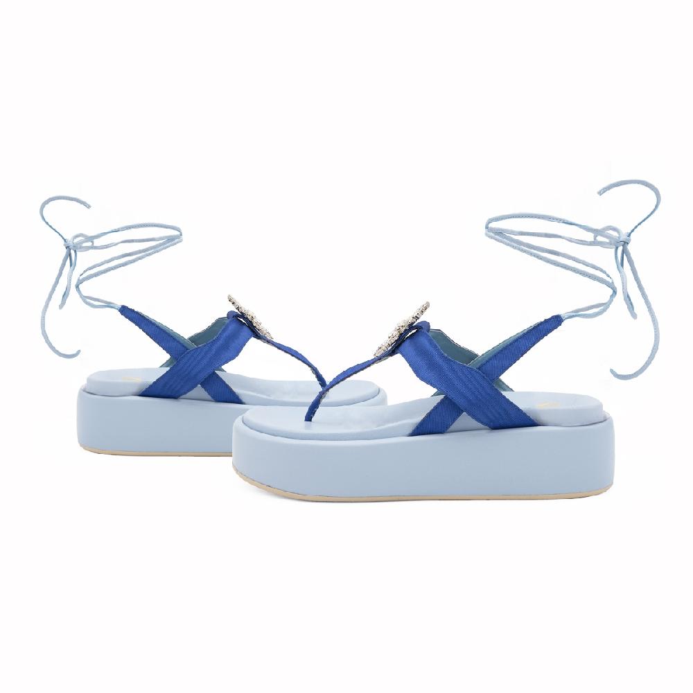 Amalfi by rangoni Sandalo piattaforma Capri blu Sconto